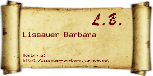 Lissauer Barbara névjegykártya